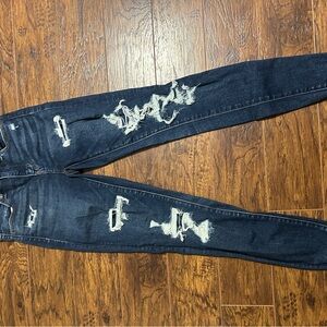 American Eagle Outfitters Women's Distressed Dark Blue Jeans